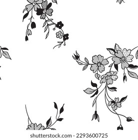 Seamless vintage floral lace pattern