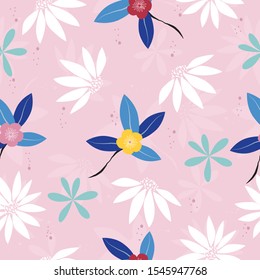 Seamless vintage floral pattern background vector illustration for design