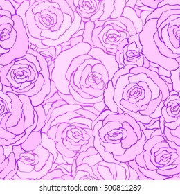 Seamless vintage floral pattern background with flowers of rose . vector illustration in pink colors. Design for fabrics, textiles, paper, wallpaper, web. Retro hand drawn ornament. Victorian style.