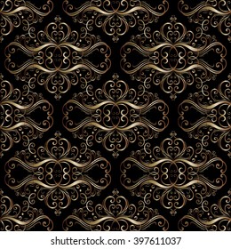 Patrón floral vintage inmaculado de estilo barroco. Elemento para el diseño. Ilustración vectorial.