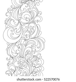 Seamless vintage floral pattern in baroque style. Element for design. Vector illustration.