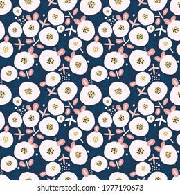 Seamless vintage floral pattern. Creative flower texture with peonies, leaves. Great for fabric, textile vector illustration.
