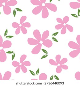 Seamless vintage floral pattern with delicate flowers and leaves for a decorative fabric textile fashion print or wallpaper design