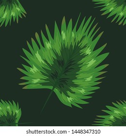 seamless vintage floral pattern. Exotic leaves. Botanical classic illustration. Green