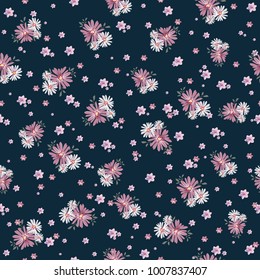 Diseño floral inmaculado para el envolvimiento de regalo y el diseño de tejidos