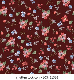Seamless vintage floral pattern for gift wrap and fabric design.
