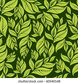 Seamless vintage floral pattern with leafs (From my big "Seamless collection")