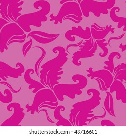 Seamless vintage floral pattern with orchid (From my big "Seamless collection")