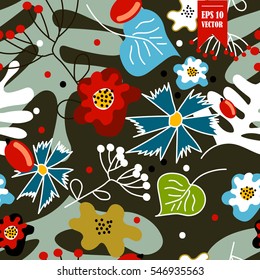 Seamless vintage floral pattern for printing on paper, fabric, wallpaper