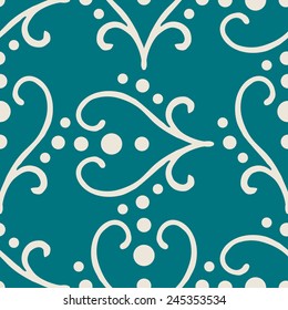 Seamless with vintage floral pattern. Vector illustration