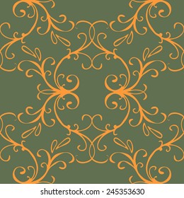 Seamless with vintage floral pattern. Vector illustration