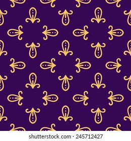 Seamless with vintage floral pattern. Vector illustration