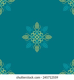 Seamless with vintage floral pattern. Vector illustration