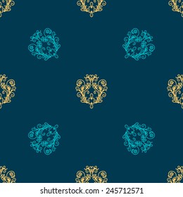 Seamless with vintage floral pattern. Vector illustration
