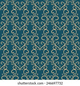 Seamless with vintage floral pattern. Vector illustration