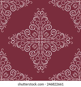 Seamless with vintage floral pattern. Vector illustration
