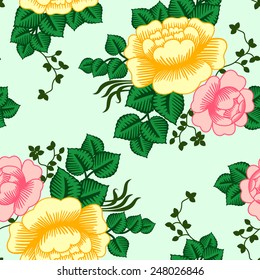 Seamless vintage floral pattern. Vector illustration