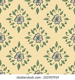Seamless with vintage floral pattern. Vector illustration