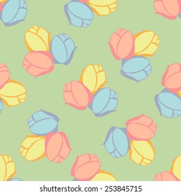 Seamless with vintage floral pattern. Vector illustration
