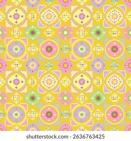 Seamless vintage floral pattern vector illustration with decorative retro flower textile design
