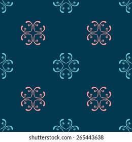 Seamless with vintage floral pattern. Vector illustration
