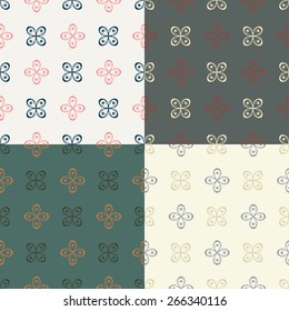 Seamless with vintage floral pattern. Vector illustration