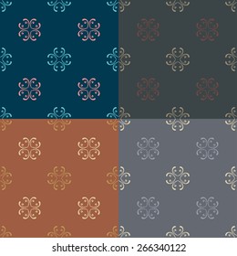 Seamless with vintage floral pattern. Vector illustration