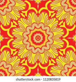 Seamless vintage , floral style geometric pattern. Vector illustration. For design, wallpaper, background, print