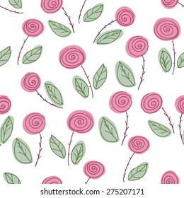Seamless vintage floral texture. Endless rose pattern