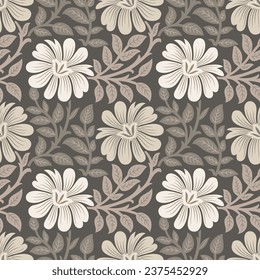 Seamless vintage floral wallpaper pattern design