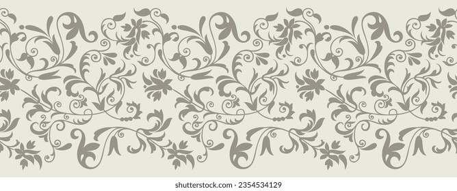 Seamless vintage flower border design