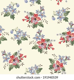 Seamless Vintage Flower Pattern