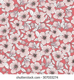 Seamless Vintage Flower Pattern 