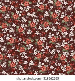 Seamless Vintage Flower Pattern 