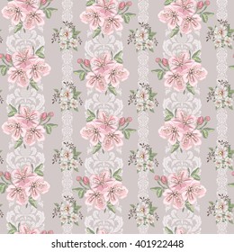 Seamless Vintage Flower Pattern 