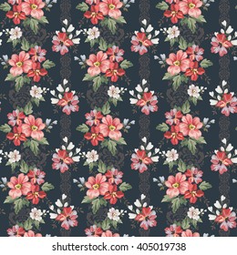 Seamless Vintage Flower Pattern 