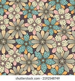 Patrón de flores vintage sin foco. Ilustración floral clásica