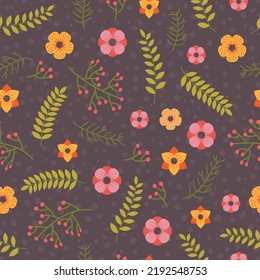 Seamless vintage flower pattern. Classic floral illustration