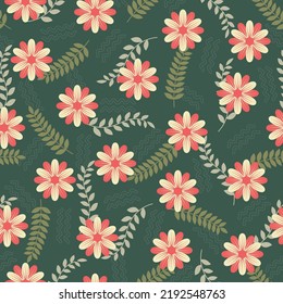 Seamless vintage flower pattern. Classic floral illustration