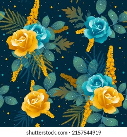 Seamless vintage flower pattern.  Design for paper, cover, fabric, interior decor and other users.
