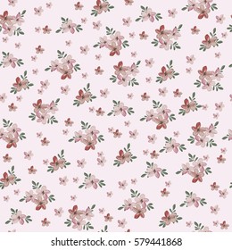 Seamless vintage flower pattern for gift wrap and fabric design