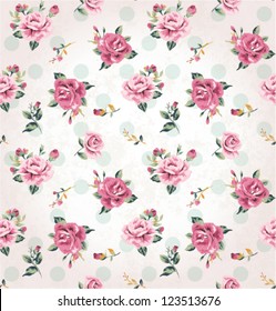 seamless vintage flower pattern grunge background