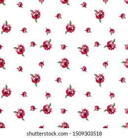 seamless vintage flower pattern on  white background