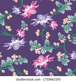 seamless vintage  flower pattern on background