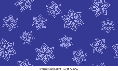 Seamless vintage flower pattern on blue. Perfect for wallpaper, dress, skirt, cover, wrapping, and background.