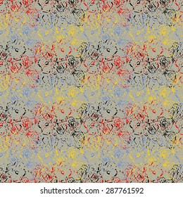Seamless vintage flower pattern on grey background