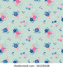 seamless vintage flower pattern vector