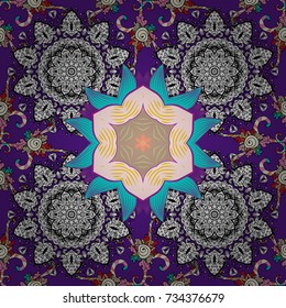 Seamless Vintage Flower Pattern. Vector Hip fabric pattern.