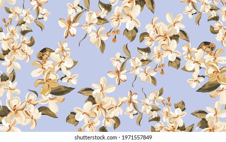 Seamless vintage flower pattern.Vector illustration