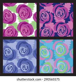 Seamless vintage flower rose pattern